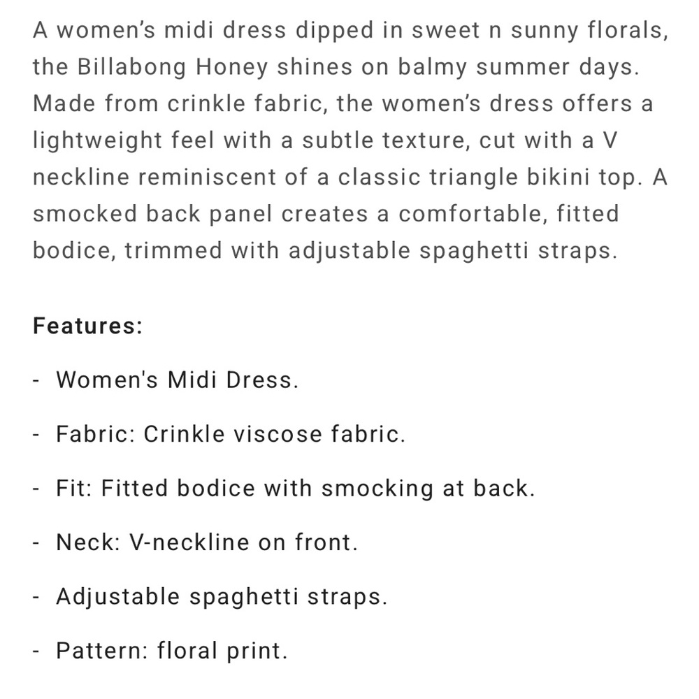 🌸🌼 NWT Billabong Honey Dress - Picture 5 of 8